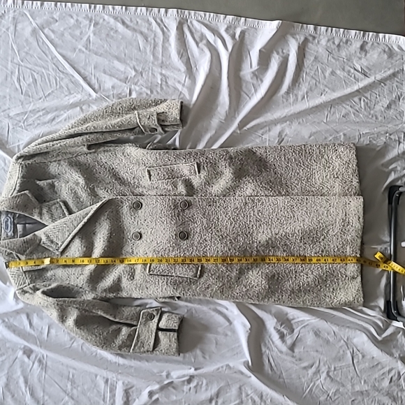 Tweed gray & cream vintage wool blend trench coat. Freddi Gail made in U… - Picture 5 of 14